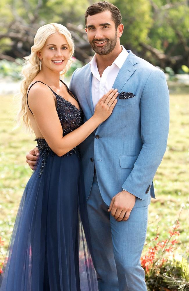 Ali Oetjen and Taite Radley after the finale of Bachelorette Australia 2018.