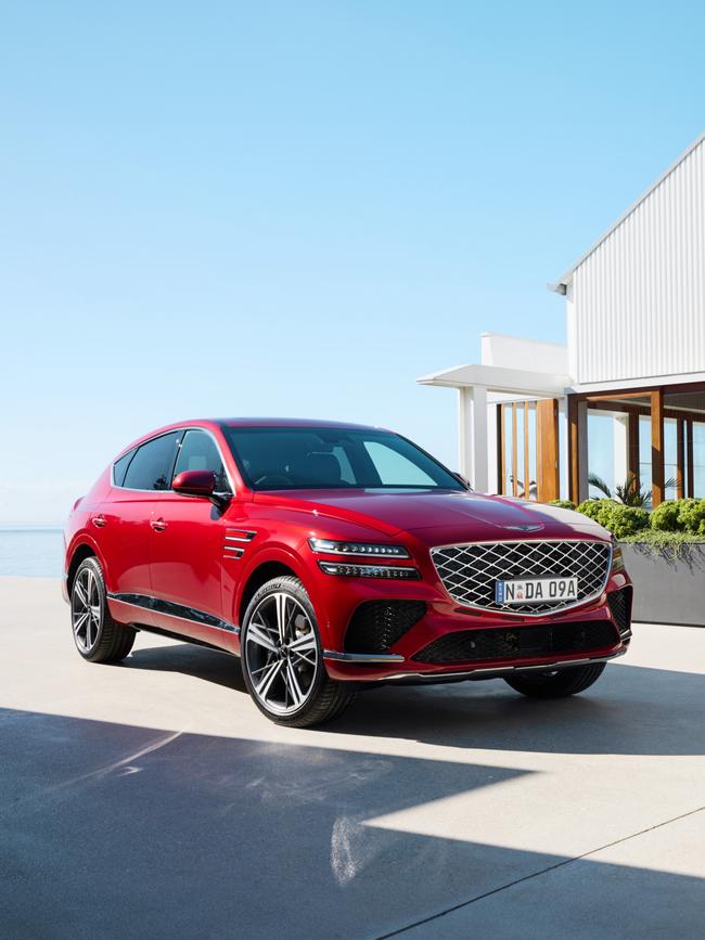 The coupe is a sportier variant of the Genesis GV80 SUV. Photos: Newspress Australia