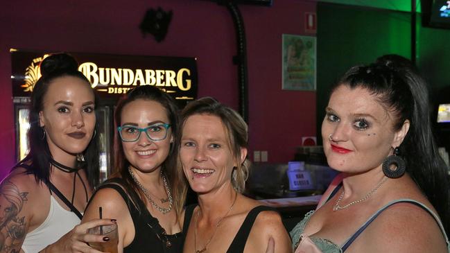 L-R Contelle Kerr, Beth Rose, Danae Lewis and Kelsie Connolly at Zodiac Nightclub. Photo Liam Fahey / Morning Bulletin