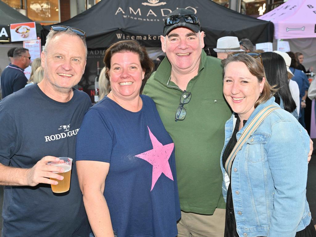 Footy fans enjoying the Norwood Food and Wine Festival on Sunday. Picture: Brenton Edwards