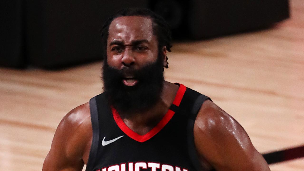 James Harden is reportedly concerned about Houston’s future. (Photo by Mike Ehrmann/Getty Images)