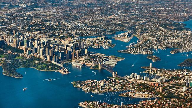 An aerial view of Sydney.