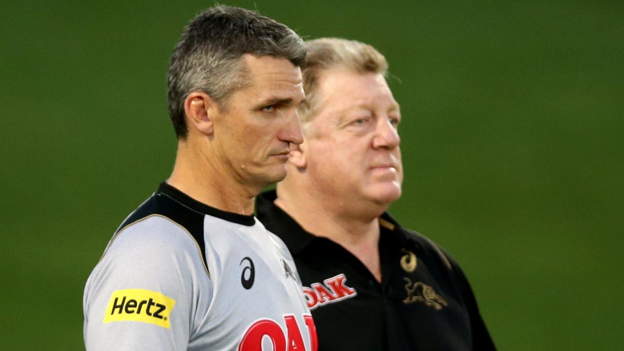 Panthers coach Ivan Cleary and former football supremo Phil Gould