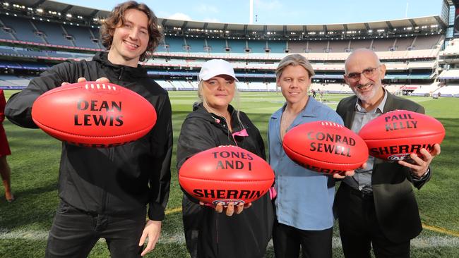 Surely there’s something for everyone: Dean Lewis, Tones and I, Conrad Sewell and Paul Kelly at the MCG. Picture: Alex Coppel