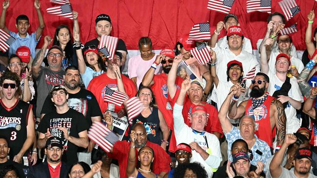 Supporters cheers as they wait to hear former US President and Republican presidential candidate Donald Trump speak at a rally in Philadelphia on June 22, 2024. Picture: Jim Watson / AFP