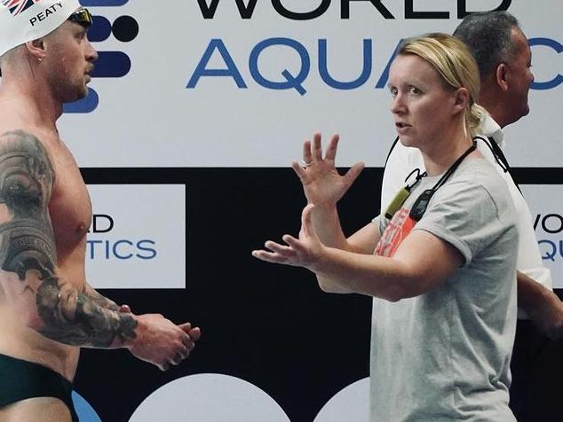 Coach Melanie Marshall and swimmer Adam Peaty.