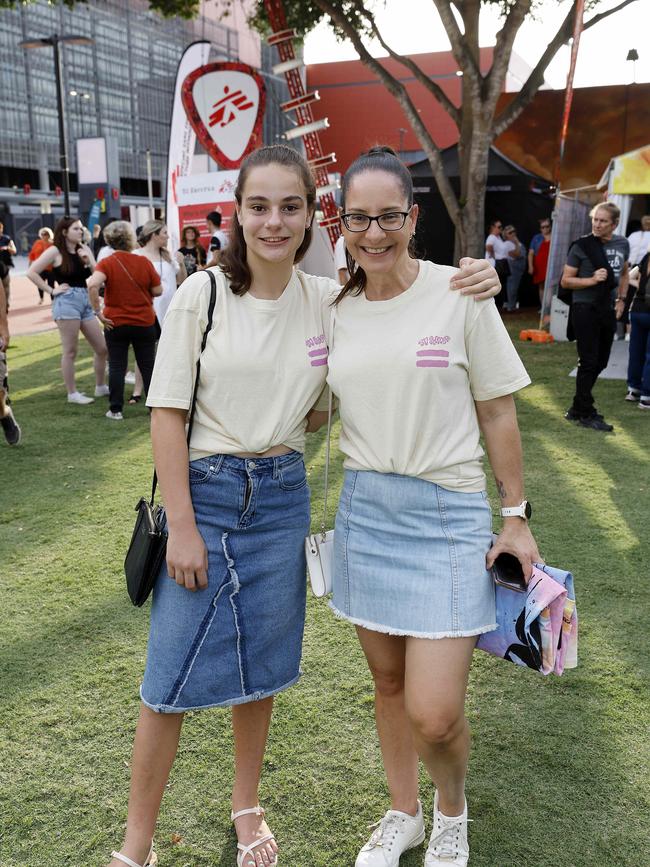 Ashley Hunter and Shanna Hunter at the Ed Sheeran concert at Suncorp Stadium. Picture: Josh Woning