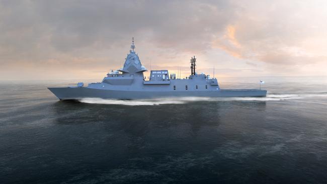 An artists impression of a BAE Hunter-class frigate. Picture: BAE Systems