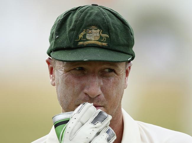 ROSEAU, DOMINICA - JUNE 04: Brad Haddin of Australia looks on during day two of the First Test match between Australia and the West Indies at Windsor Park on June 4, 2015 in Roseau, Dominica. (Photo by Ryan Pierse/Getty Images)