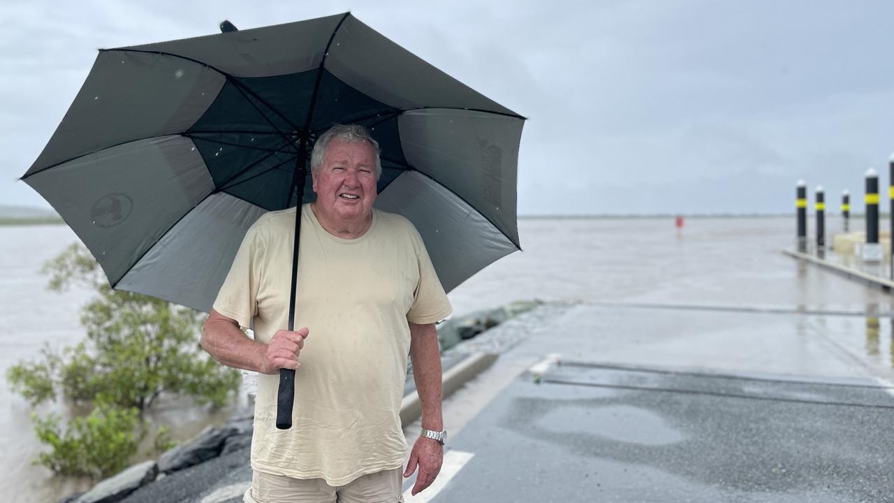 Ooralea resident David Greenhalgh checking out the Pioneer River after all four to five days of rain in Mackay. Picture: Janessa Ekert