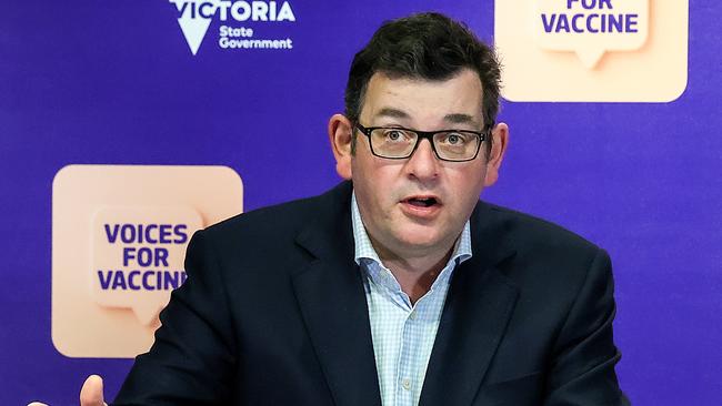 Victorian Premier Dan Andrews has outlined the state’s return to freedoms as vaccination rates increase. Picture: NCA NewsWire / Ian Currie
