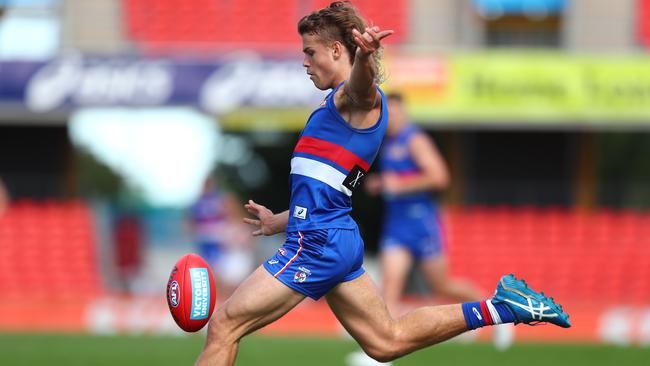 Bailey Smith has been a standout for the Bulldogs but his goalkicking has let him down. Picture: Getty Images