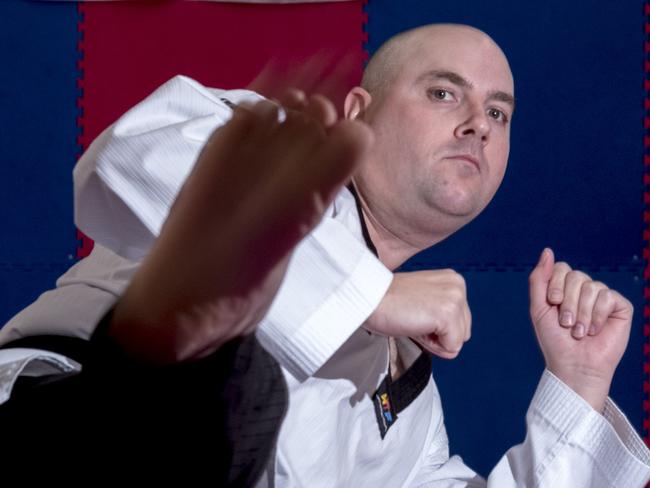 Taekwondo instructor Troy Williams poses fo a photo at his New Gisborne Taekwondo studio on Thursday 13 July 2017. Photo Luis Enrique Ascui