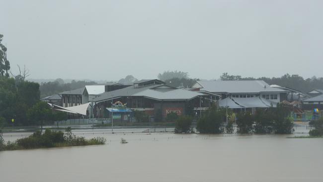 King’s Christian College at Pimpama surrounded by water. Picture Glenn Hampson