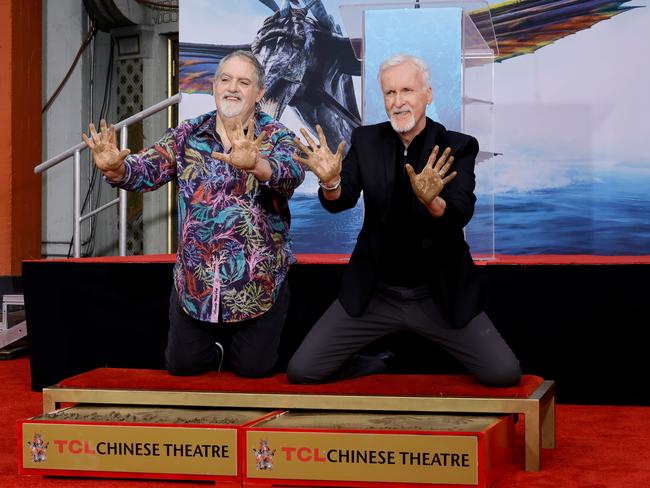 Landau and Cameron attend their Hand and Footprint Cement Ceremony at the Chinese Theatre in LA in January 2023. Picture: Kevin Winter/Getty Images