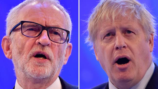 Britain's Prime Minister and Boris Johnson, right, and Labour Party leader Jeremy Corbyn, left, will have their first debate of the campaign on Wednesday.