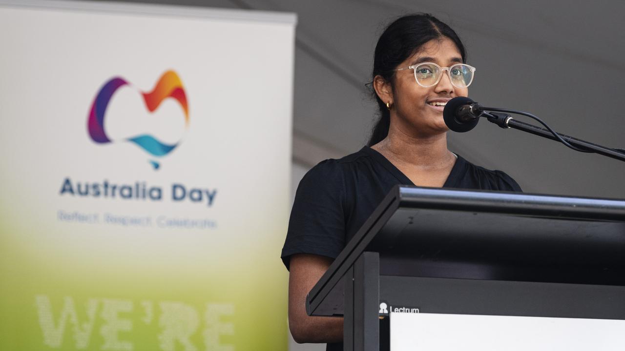 Toowoomba Young Citizen of the Year Rheanca Lincoln at the Toowoomba Australia Day celebrations at Picnic Point, Sunday, January 26, 2025. Picture: Kevin Farmer