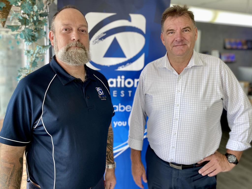 Burnett MP Stephen Bennett (right) and Principal of First National Real Estate Bundaberg Justin Mayberry (right) have called out the state government's handling of the ongoing housing crisis.