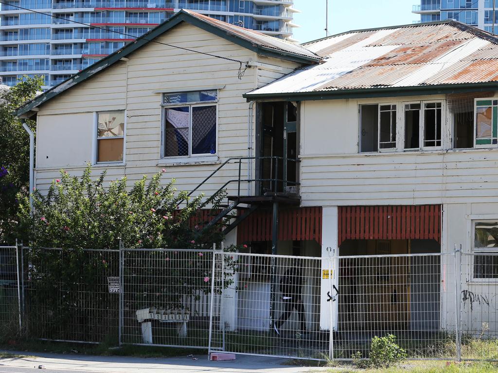 The abandoned house in Queen St Southport, where people are thought to be squatting.. Picture Glenn Hampson