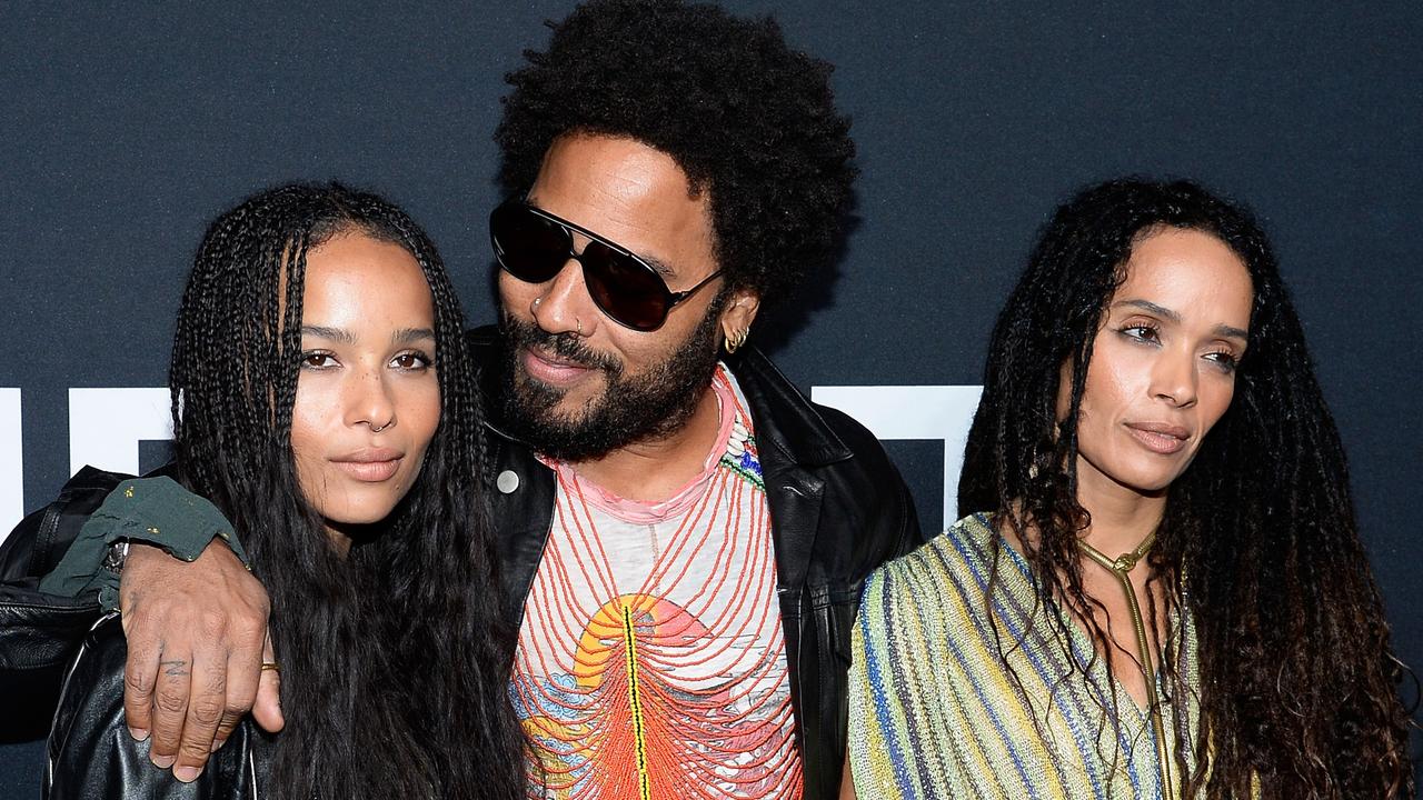 Pictured with her famous parents Lenny Kravitz and Lisa Bonet. Picture: Kevork Djansezian/Getty Images