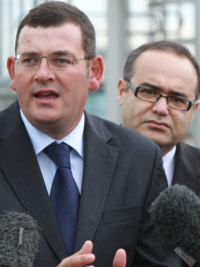 Daniel Andrews and Adem Somyurek in 2012.