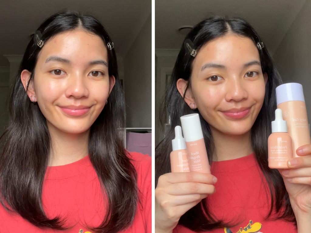 My skin became incredibly plump, glowy and hydrated after using these products. Picture: Harriet Amurao/news.com.au checkout