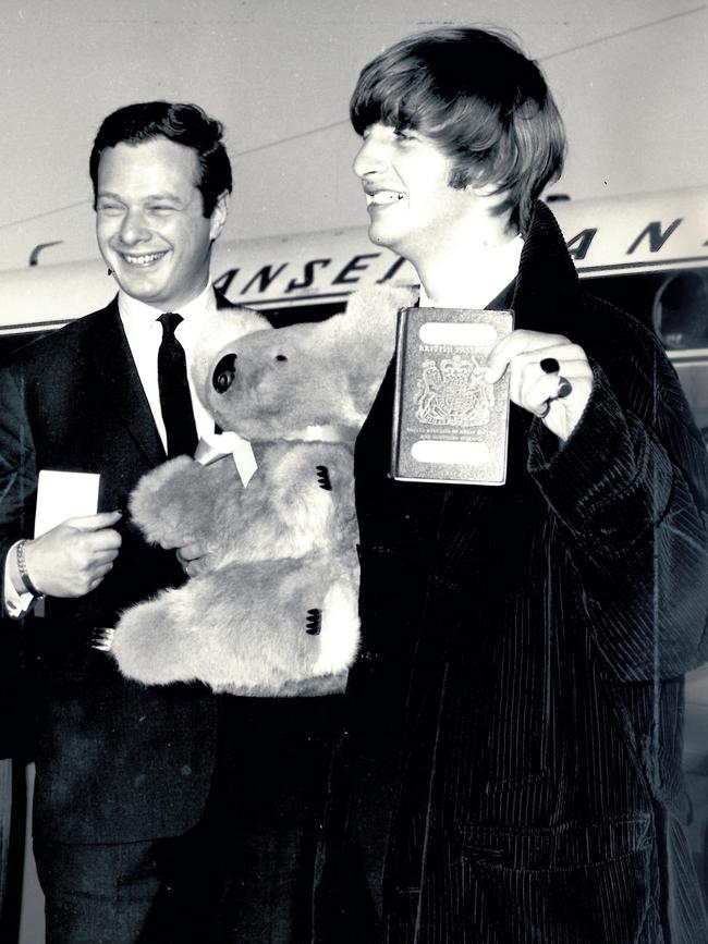 Ringo Starr from the Beatles lands in Australia in 1964. Picture: News Corp