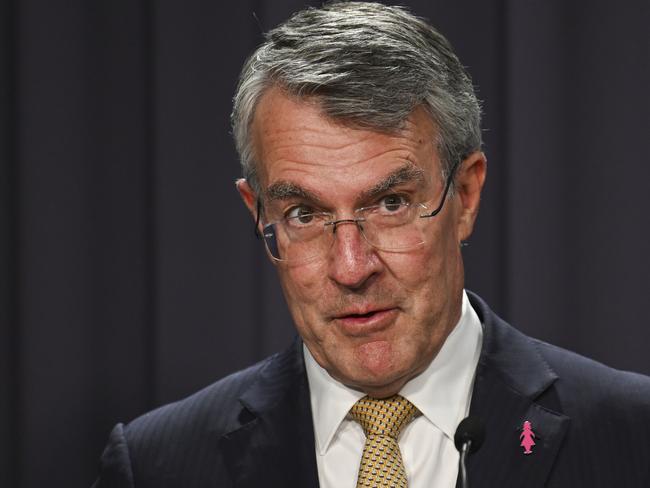 CANBERRA, AUSTRALIA, NewsWire Photos. DECEMBER 6, 2023: Attorney-General of Australia Mark Dreyfus, Minister for Home Affairs of Australia Clare O'Neil and Minister for Immigration, Citizenship, Migrant Services and Multicultural Affairs Andrew Giles hold a press conference  at Parliament House in Canberra. Picture: NCA NewsWire / Martin Ollman