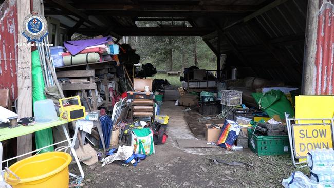 Materials used by the group could be seen stored in a shed. Picture: NSW Police