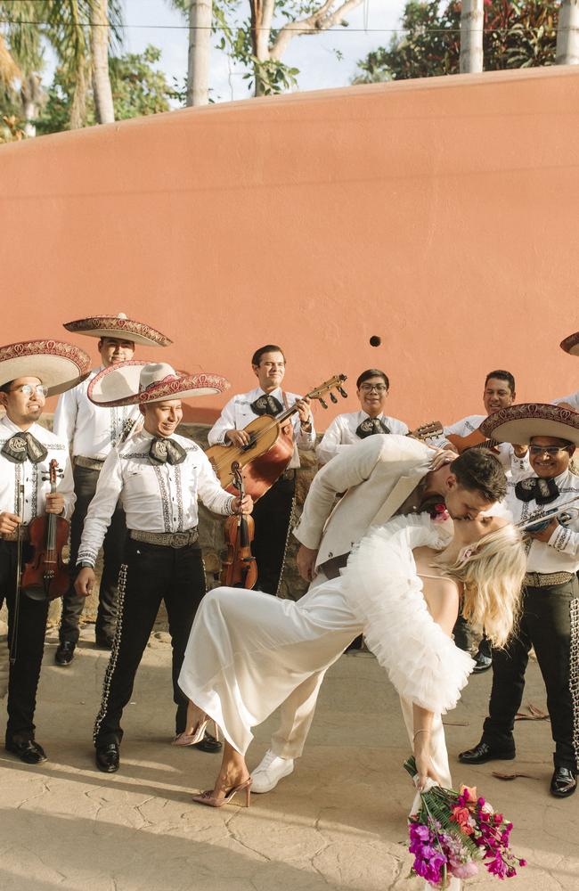 The couple we walked in after the ceremony to music from a mariachi band. Picture: Samsonova
