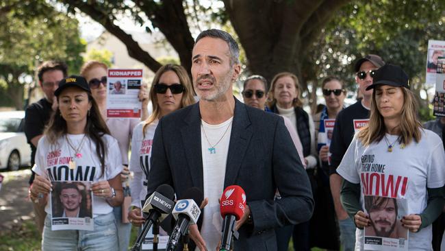 Executive Council of Australian Jewry co-CEO Alex Ryvchin address the media about the rescue of four Israeli hostages from Gaza, eight months after they were kidnapped by Hamas: Picture: NewsWire / Flavio Brancaleone