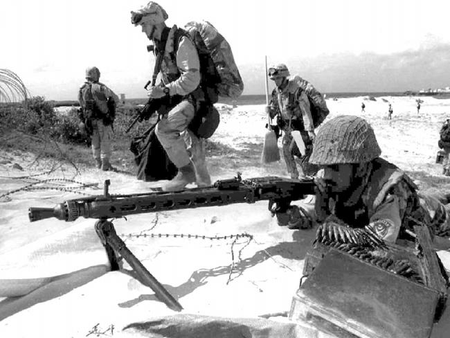 Global mission ... US Marines and Pakistani soldiers in Somalia.