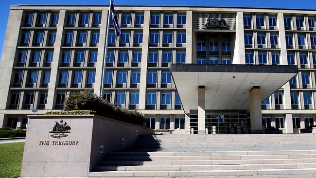 The Treasury Building in Canberra. John Hewson proposed moving the department to Sydney or Melbourne. Pic: Kym Smith