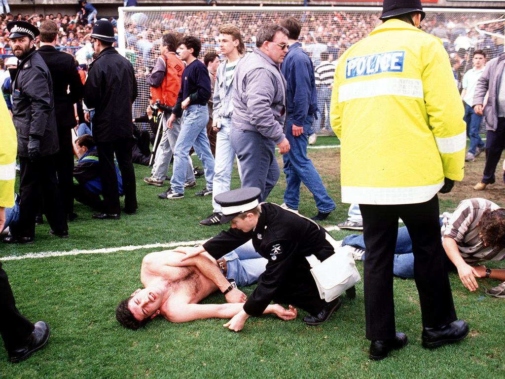 The shocking scene at Hillsborough in 1989.