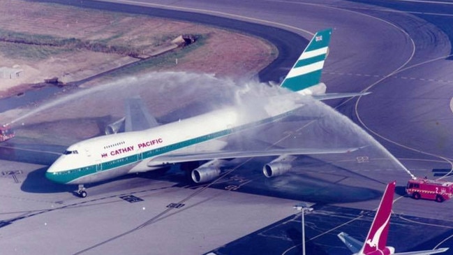 The first Cathay Pacific flight to arrive at Cairns Airport in 1993. Picture: Cairns Airport