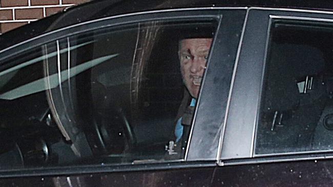 Stephen Dank arrives home. Picture: Ian Currie