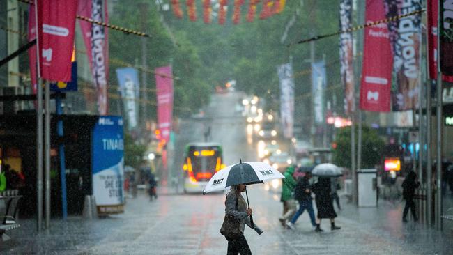 Melbourne is hit by heavy rain storms. Picture: Mark Stewart