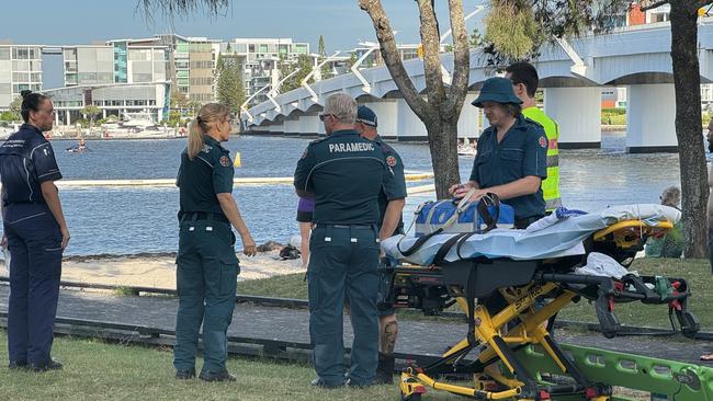 A man is missing while swimming at Paradise Point Parklands on the Gold Coast. Picture: Kathleen Skene