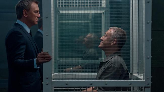 Daniel Craig as James Bond and Christoph Waltz as Blofeld in No Time to Die. Picture: Nicola Dove