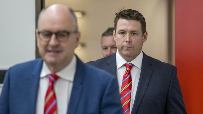 Gold Coast Suns coach Stuart Dew and Chairman Tony Cochrane. Photo: Jerad Williams