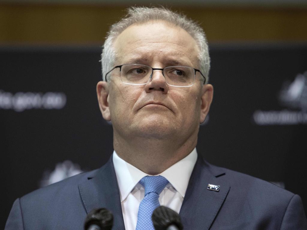 The Prime Minister Scott Morrison speaks during a press conference in Parliament House, Canberra. Picture: NCA NewsWire /Gary Ramage