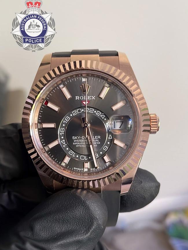 A Rolex seized from house in Glen Iris, Victoria. Picture: Supplied