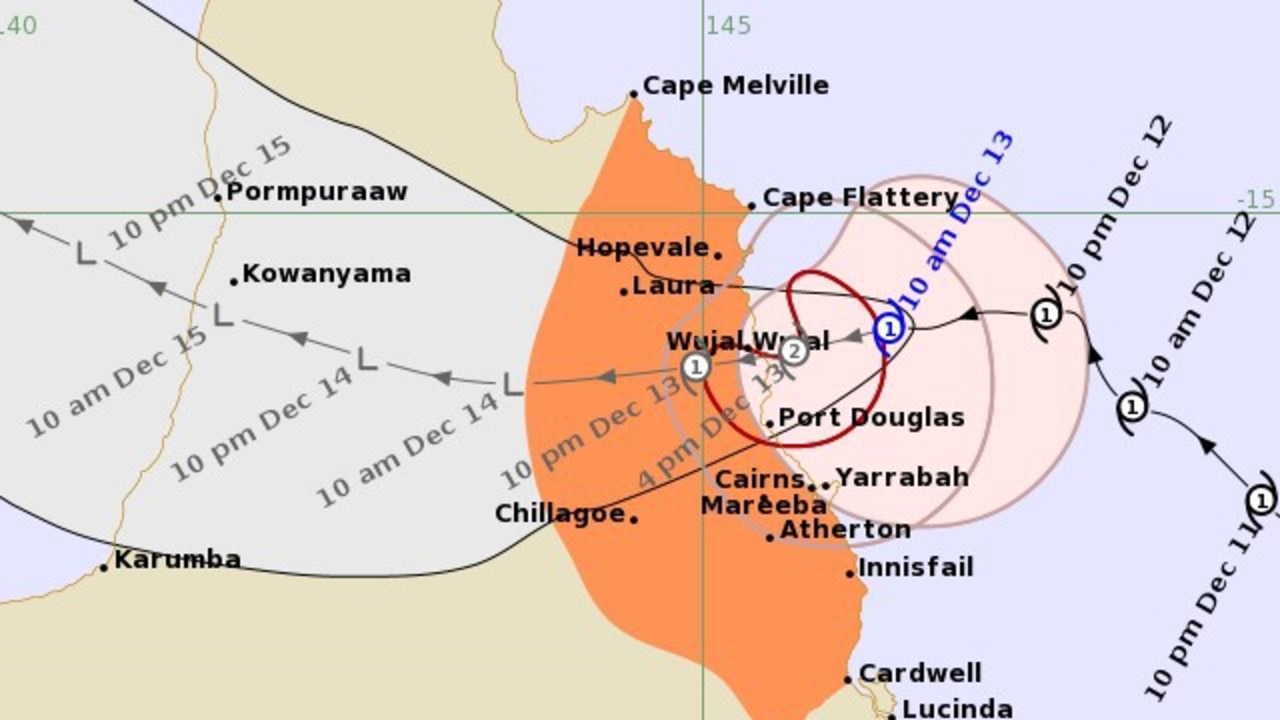 Cyclone Jasper track map. BOM