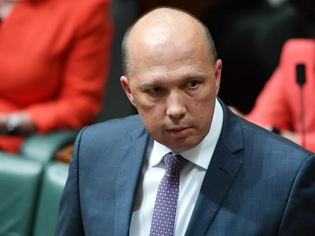 Minister for Immigration Peter Dutton during Question Time in the House of Representatives at Parliament House in Canberra, Thursday, September 7, 2017. (AAP Image/Mick Tsikas) NO ARCHIVING