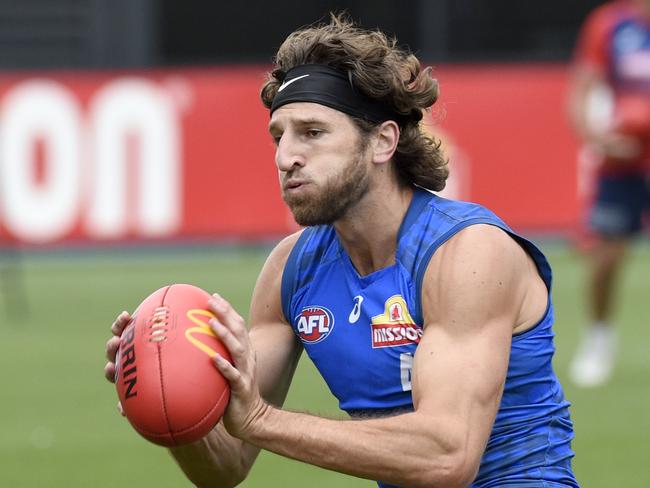 Marcus Bontempelli at training with the Western bulldogs at Whitten Oval. Picture: Andrew Henshaw