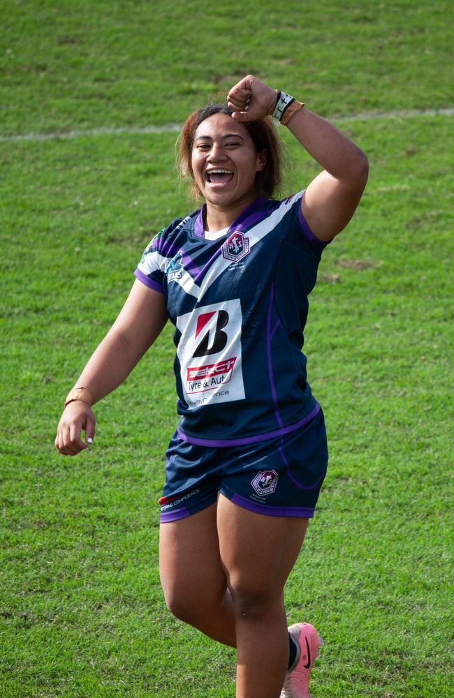 Shalom Sauaso in action for Ipswich State High in the Queensland Schoolgirls Cup finals. Picture: Milahn Situa