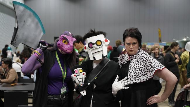OZ Comic-Con Gallery. OZ comic at Melbourne Exhibition and Convention Centre. Layla Ottaway, Madeline Lowe and Esther Ottaway . Picture: Valeriu Campan