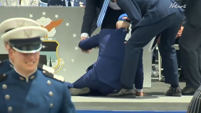 Joe Biden Falls on Stage at Air Force Academy Graduation Ceremony