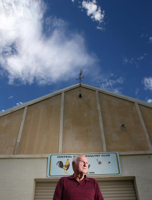 Central Coast Poultry Club president Warwick Saunders in front of their building. Picture: AAP /Sue Graham.