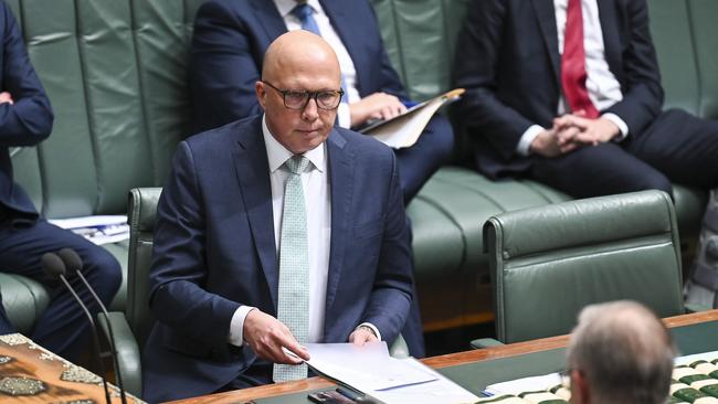 Peter Dutton argued the vote put Australia ‘at odds’ with Western allies. Picture: NCA NewsWire / Martin Ollman